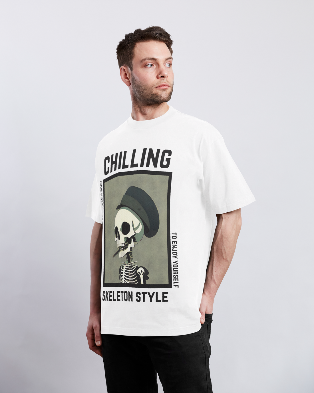 Chilling Like Skeleton Overiszed Tshirt