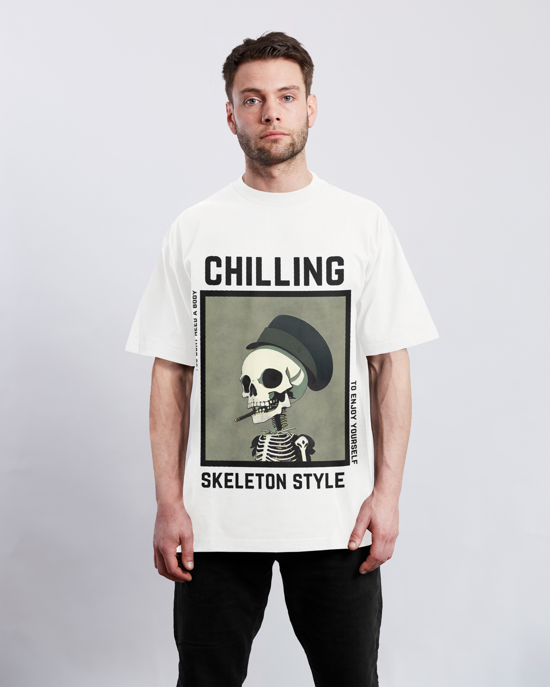 Chilling Like Skeleton Overiszed Tshirt